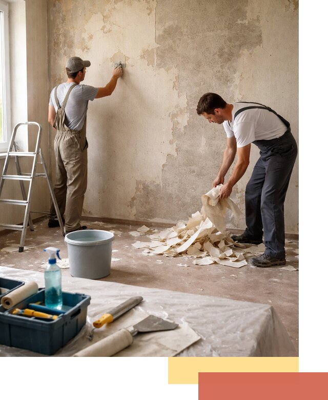 Снятие старых обоев в Тихвине быстро и качественно