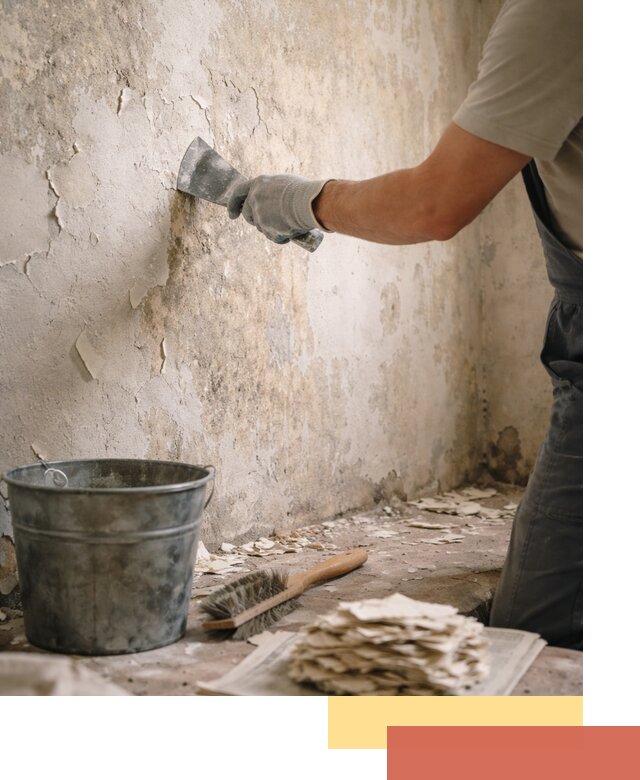 Удаление старой краски со стен в Тихвине качественно и быстро