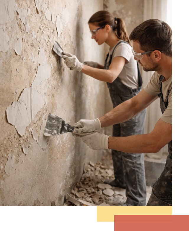 Снятие старой шпаклевки и подготовка поверхностей в Тихвине