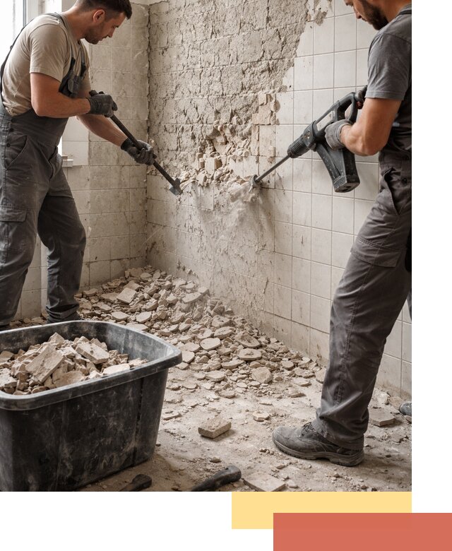 Демонтаж плитки со стен в Тихвине быстро и аккуратно