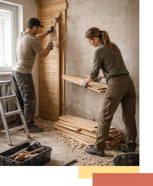 Демонтаж вагонки со стен в Тихвине — профессиональный демонтаж