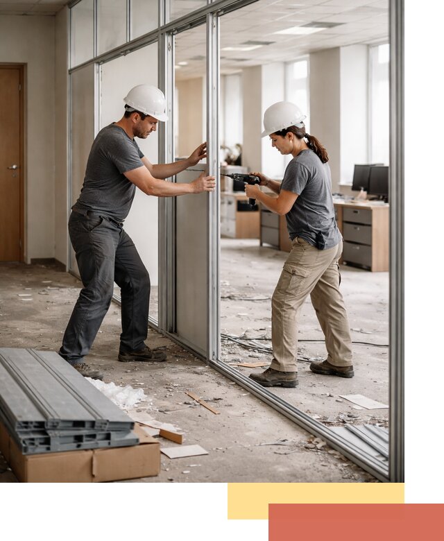 Демонтаж алюминиевых перегородок в Тихвине быстро и аккуратно