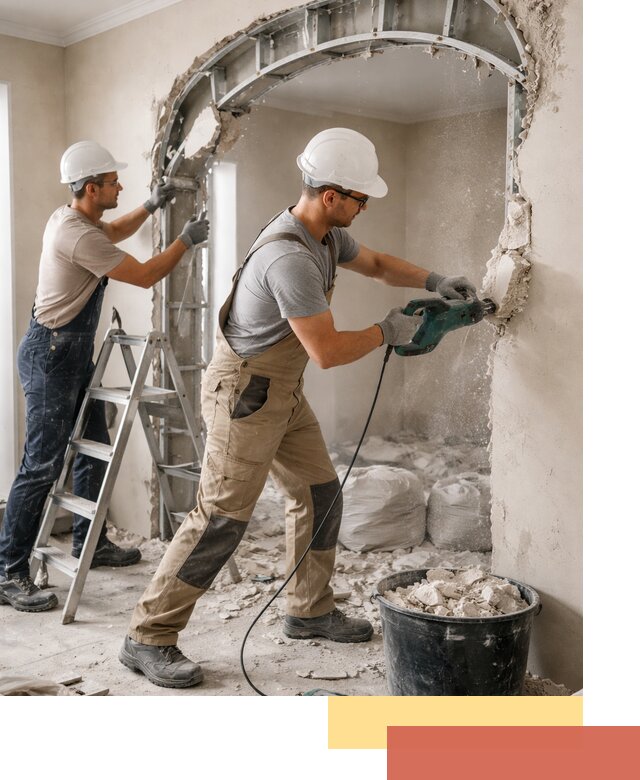 Демонтаж гипсокартонной арки в Тихвине быстро и аккуратно