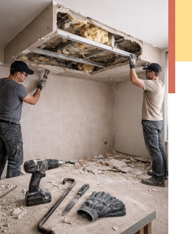 Демонтаж короба из гипсокартона в Тихвине от 1661 руб. — быстро и недорого | ОТДЕЛОЧНИК-Тхв