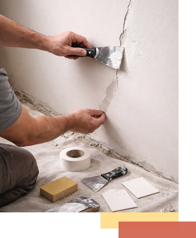 Заделка трещин и сколов в стенах и потолках в Тихвине