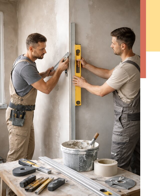 Выведение углов стен в Тихвине от 2022 руб. быстро и недорого | ОТДЕЛОЧНИК-Тхв