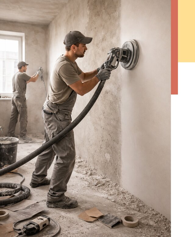 Шлифовка стен в Тихвине от 1311 руб/м2 — быстро и недорого | ОТДЕЛОЧНИК-Тхв