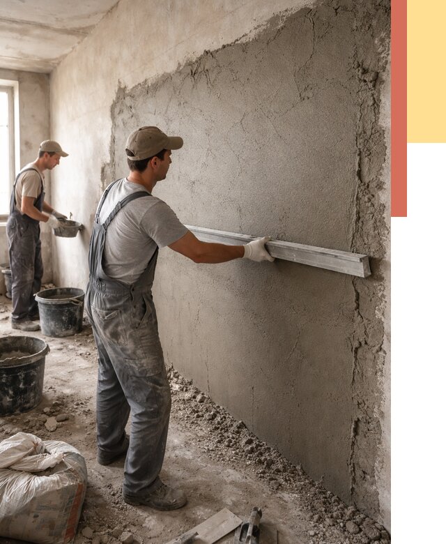 Цементная штукатурка стен в Тихвине от 4918 руб/м2 — быстро и недорого | ОТДЕЛОЧНИК-Тхв