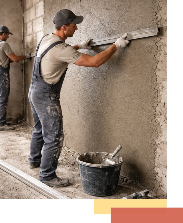 Штукатурка стен цементно-песчаная в Тихвине профессионально