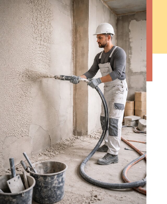 Машинная штукатурка стен в Тихвине под ключ от 7103 руб./м2 | ОТДЕЛОЧНИК-Тхв