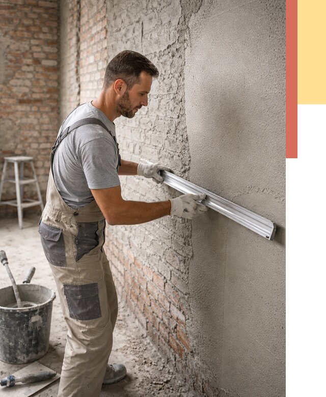 Штукатурка кирпичных стен в Тихвине от 4918 руб/м2 — быстро и недорого | ОТДЕЛОЧНИК-Тхв