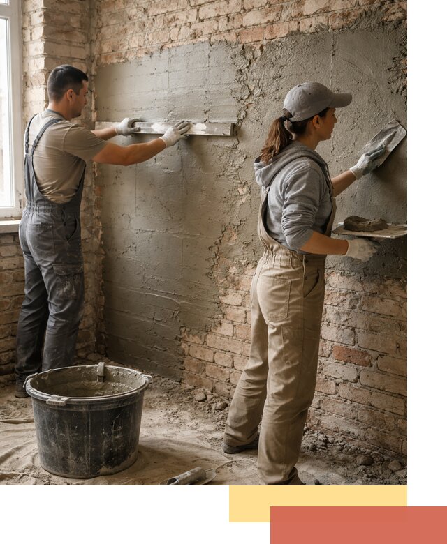 Штукатурка кирпичных стен в Тихвине — качественно и надежно