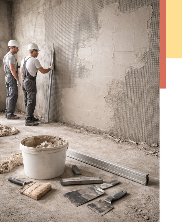 Штукатурка стен по сетке в Тихвине от 6010 руб./м2 — быстро и недорого | ОТДЕЛОЧНИК-Тхв