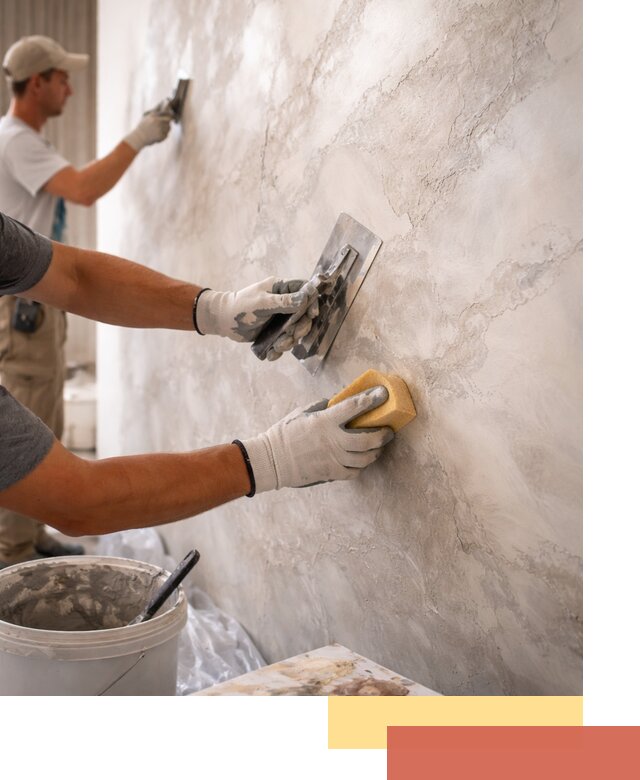 Декоративная штукатурка под мрамор в Тихвине для стен и потолков