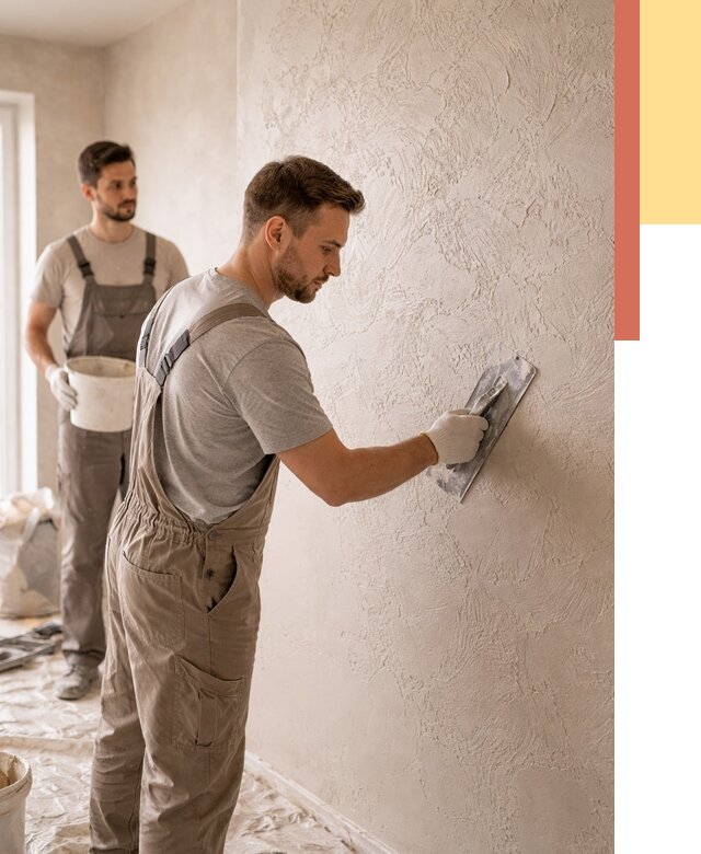 Фактурная штукатурка стен в Тихвине от 4590 руб./м² — заказать под ключ | ОТДЕЛОЧНИК-Тхв