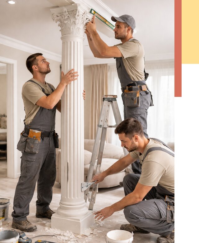 Установка декоративных колонн в Тихвине от 13114 руб. под ключ | ОТДЕЛОЧНИК-Тхв