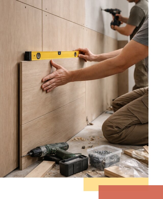 Профессиональный монтаж МДФ панелей на стены в Тихвине