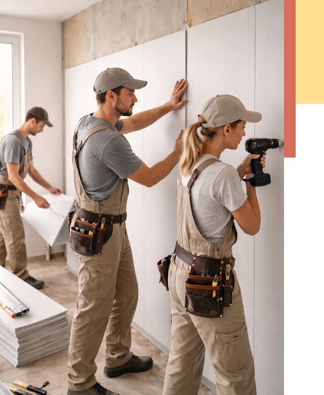 Монтаж ПВХ панелей на стены в Тихвине от 492 руб/м2 — быстро и недорого | ОТДЕЛОЧНИК-Тхв