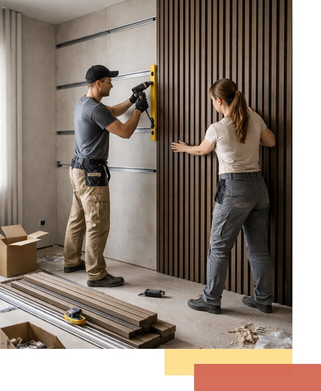 Монтаж реечных панелей на стены в Тихвине