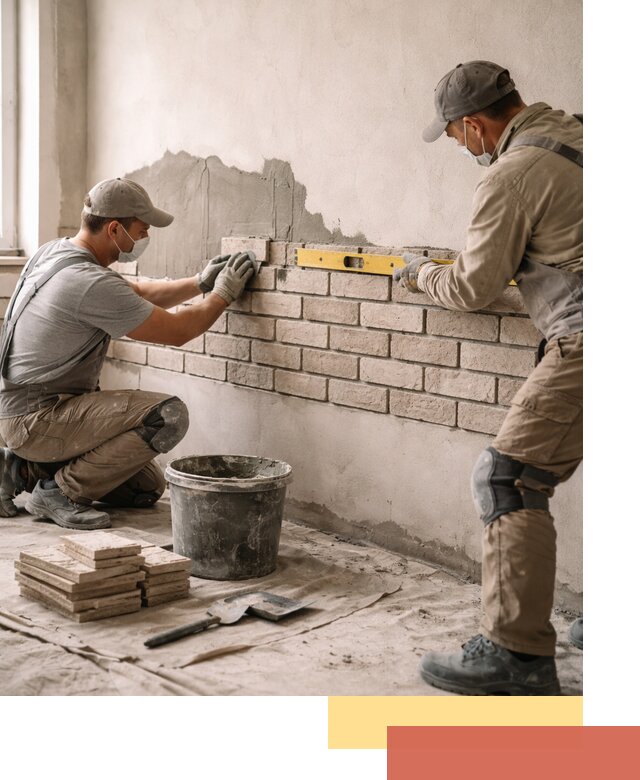 Монтаж декоративного кирпича профессионально в Тихвине