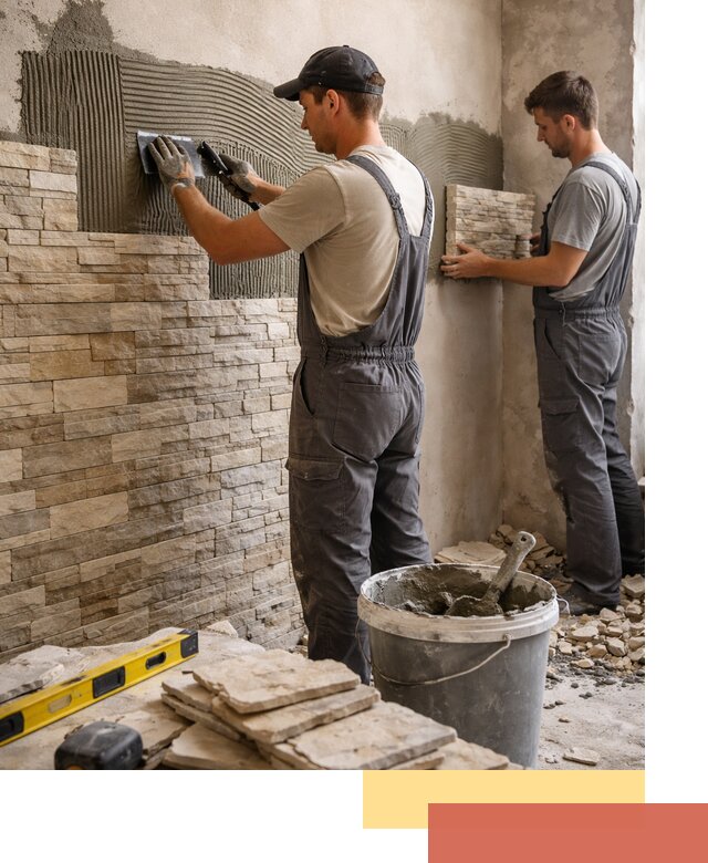 Монтаж искусственного камня в Тихвине — облицовка стен и фасадов