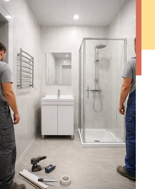 Отделка ванной комнаты панелями ПВХ в Тихвине от 4918 руб. за м2 | ОТДЕЛОЧНИК-Тхв