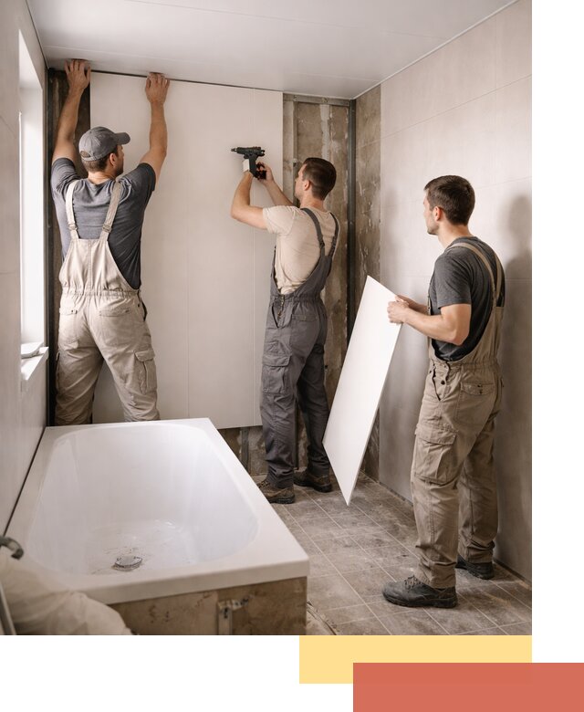 Отделка ванной панели ПВХ профессионально в Тихвине