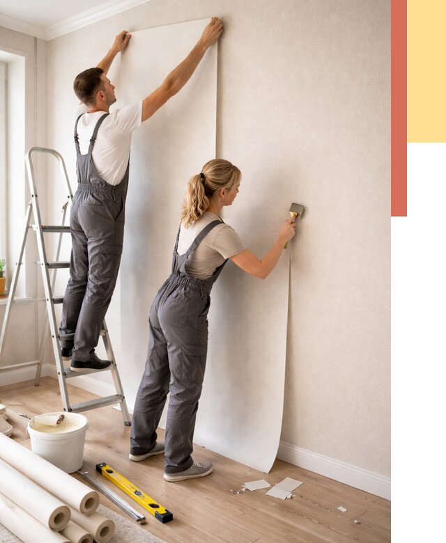 Поклейка флизелиновых обоев в Тихвине от 6557 руб. | Быстро и недорого — ОТДЕЛОЧНИК-Тхв