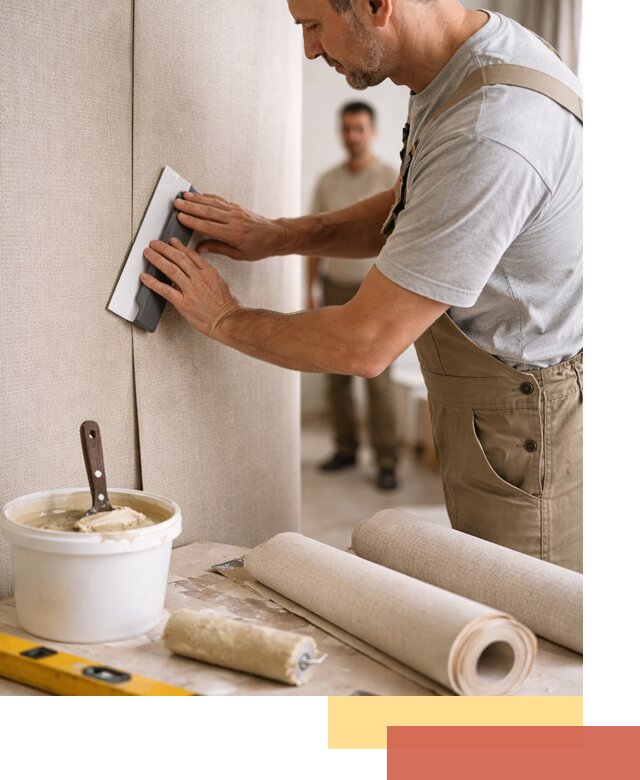 Поклейка текстильных обоев в Тихвине профессионально и аккуратно