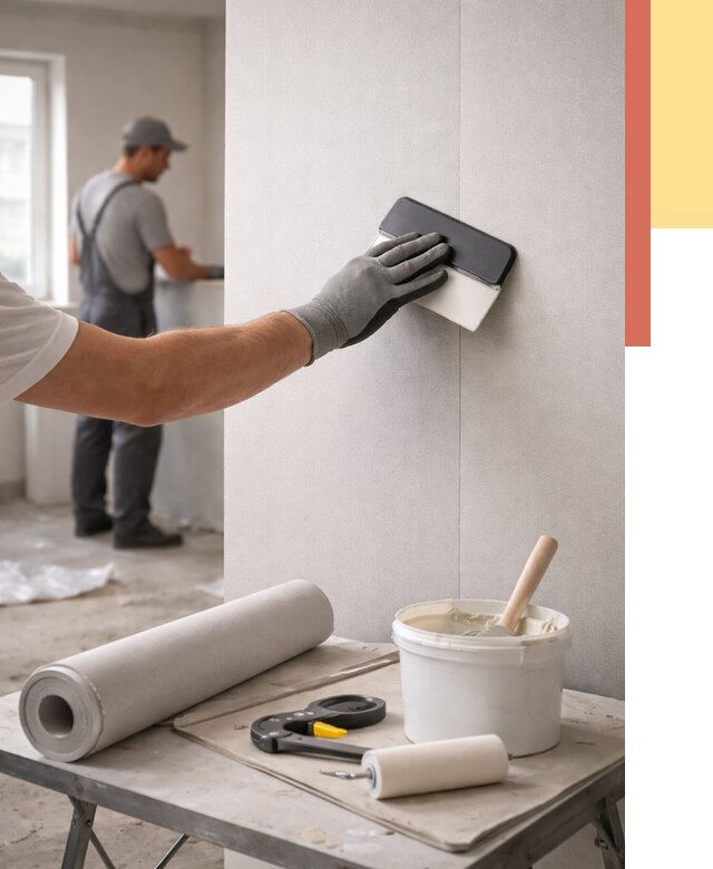 Поклейка обоев под покраску в Тихвине от 3825 руб. за м2 | ОТДЕЛОЧНИК-Тхв