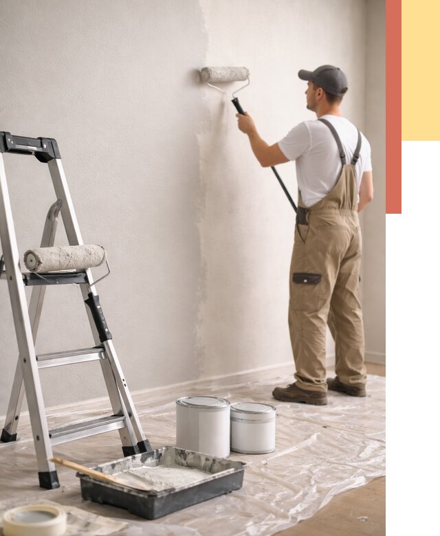 Покраска стен латексной краской в Тихвине от 4918 руб. за м2 | ОТДЕЛОЧНИК-Тхв