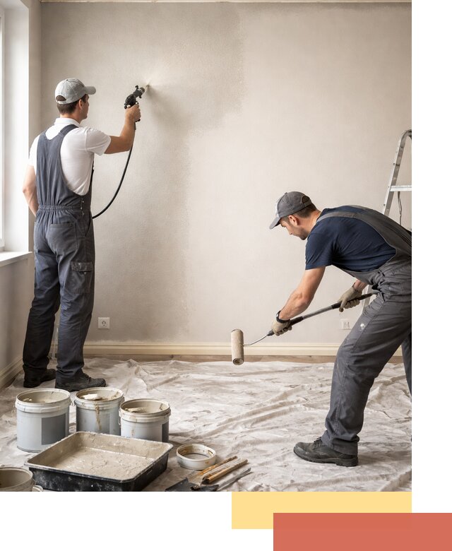 Покраска стен моющейся краской и защита поверхностей в Тихвине