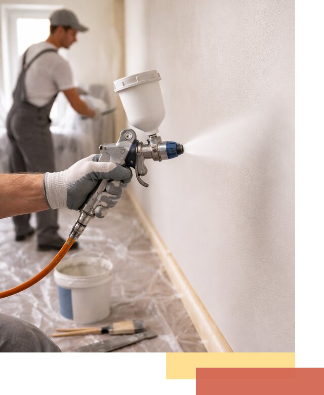 Покраска стен краскопультом в Тихвине быстро и качественно