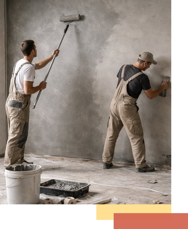 Покраска стен под бетон в Тихвине профессионально и недорого