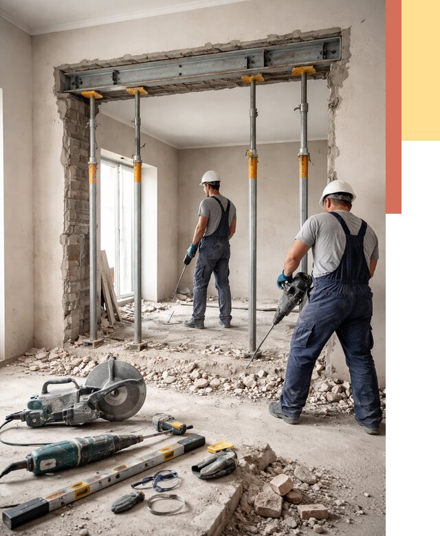 Прорезка проема в стене в Тихвине от 4918 руб. — быстро и недорого | ОТДЕЛОЧНИК-Тхв