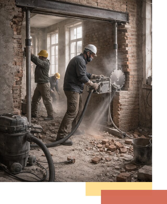 Прорезка проема в стене под дверной или оконный проем в Тихвине