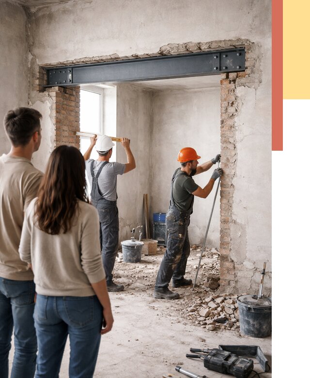 Усиление проема в стене в Тихвине от 10382 руб. — усиление дверного проема металлоконструкцией | ОТДЕЛОЧНИК-Тхв