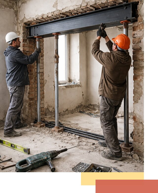 Усиление проема в стене в Тихвине для расширения и безопасности