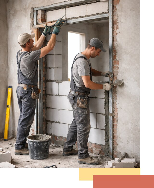 Закладка дверного проема под ключ в Тихвине: демонтаж, монтаж, отделка