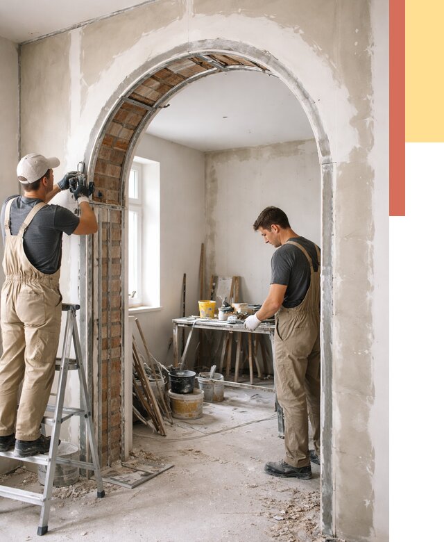 Устройство арочного проема в Тихвине от 10382 руб. под ключ — быстро и недорого | ОТДЕЛОЧНИК-Тхв