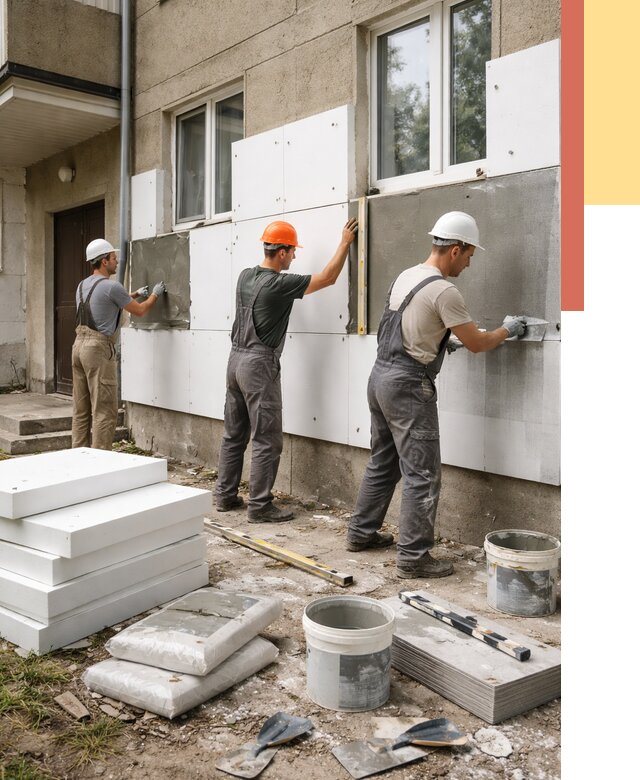 Утепление стен пенопластом в Тихвине от 1912 руб. — недорого и под ключ | ОТДЕЛОЧНИК-Тхв