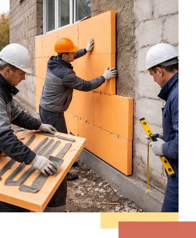 Утепление фасада пеноплексом под ключ в Тихвине