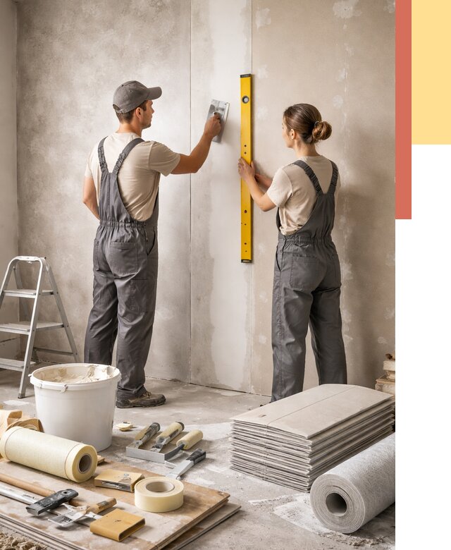 Отделка стен в Тихвине от 1639 руб/м² — недорого, быстро, под ключ | ОТДЕЛОЧНИК-Тхв