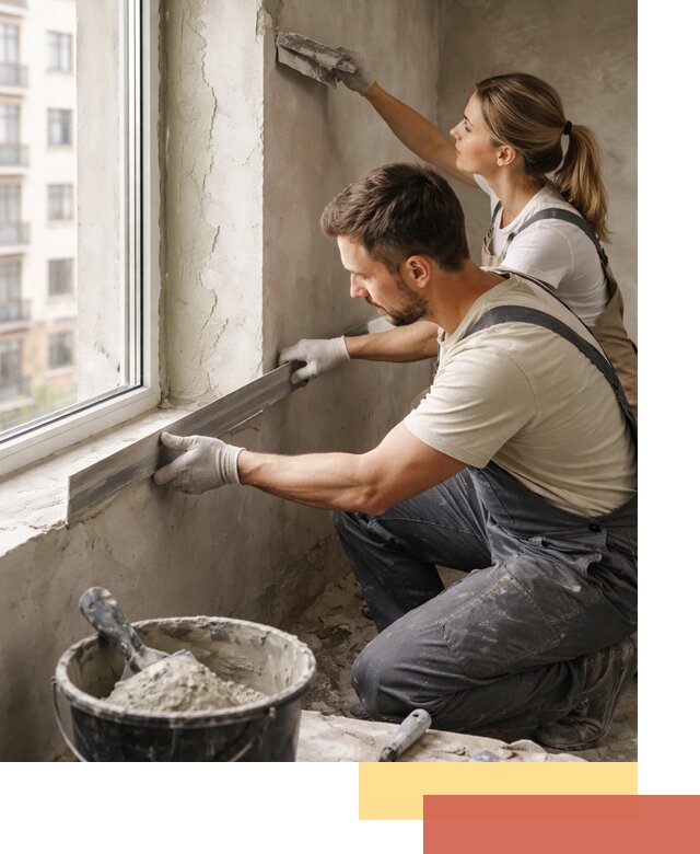 Штукатурка откосов дверей и окон профессионально в Тихвине