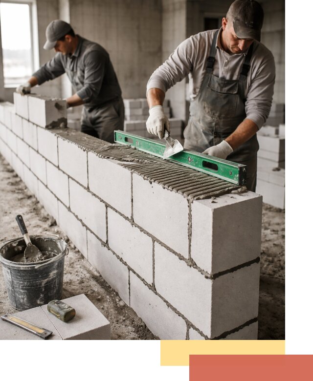 Кладка перегородок из газобетона в Тихвине быстро и качественно