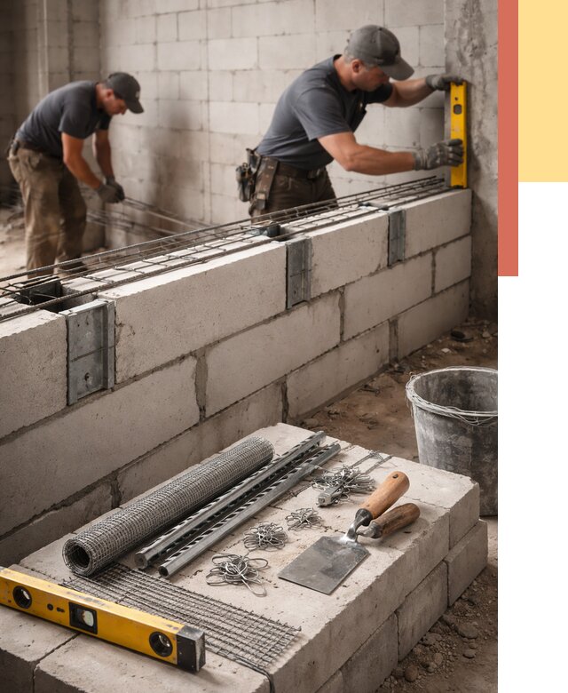 Армирование кладки перегородок в Тихвине от 820 руб. под ключ | ОТДЕЛОЧНИК-Тхв