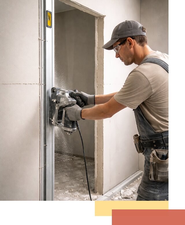 Устройство дверного проема в перегородке в Тихвине