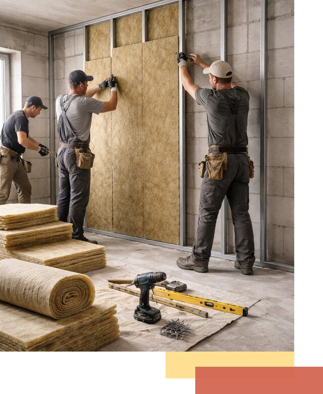 Шумоизоляция перегородок из блоков в Тихвине — монтаж и защита шумоизоляцией