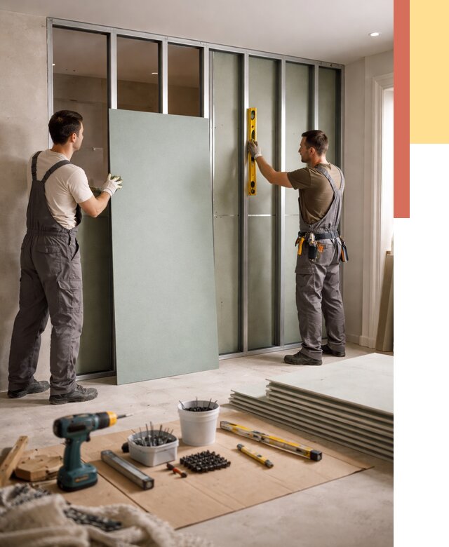 Перегородка из влагостойкого гипсокартона в Тихвине от 5245 руб. — монтаж под ключ | ОТДЕЛОЧНИК-Тхв