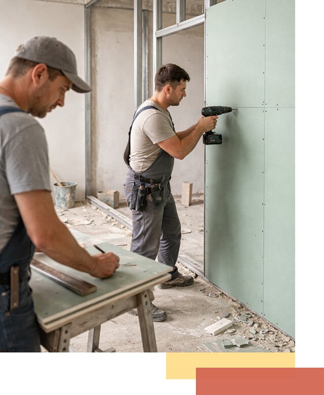 Перегородки из влагостойкого гипсокартона под ключ в Тихвине